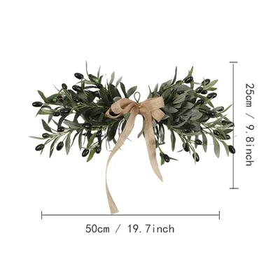 1pcs Artificial Flowers Olive Branch Pediment 50*25cm 19.7 Artificial Olive Flower Swag Decor For Weddings & Home Decorations