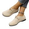 Large Size Single Shoes Women's Spring and Autumn New Fashion Round Head Lace-up Suede Outer Wear Single Shoes