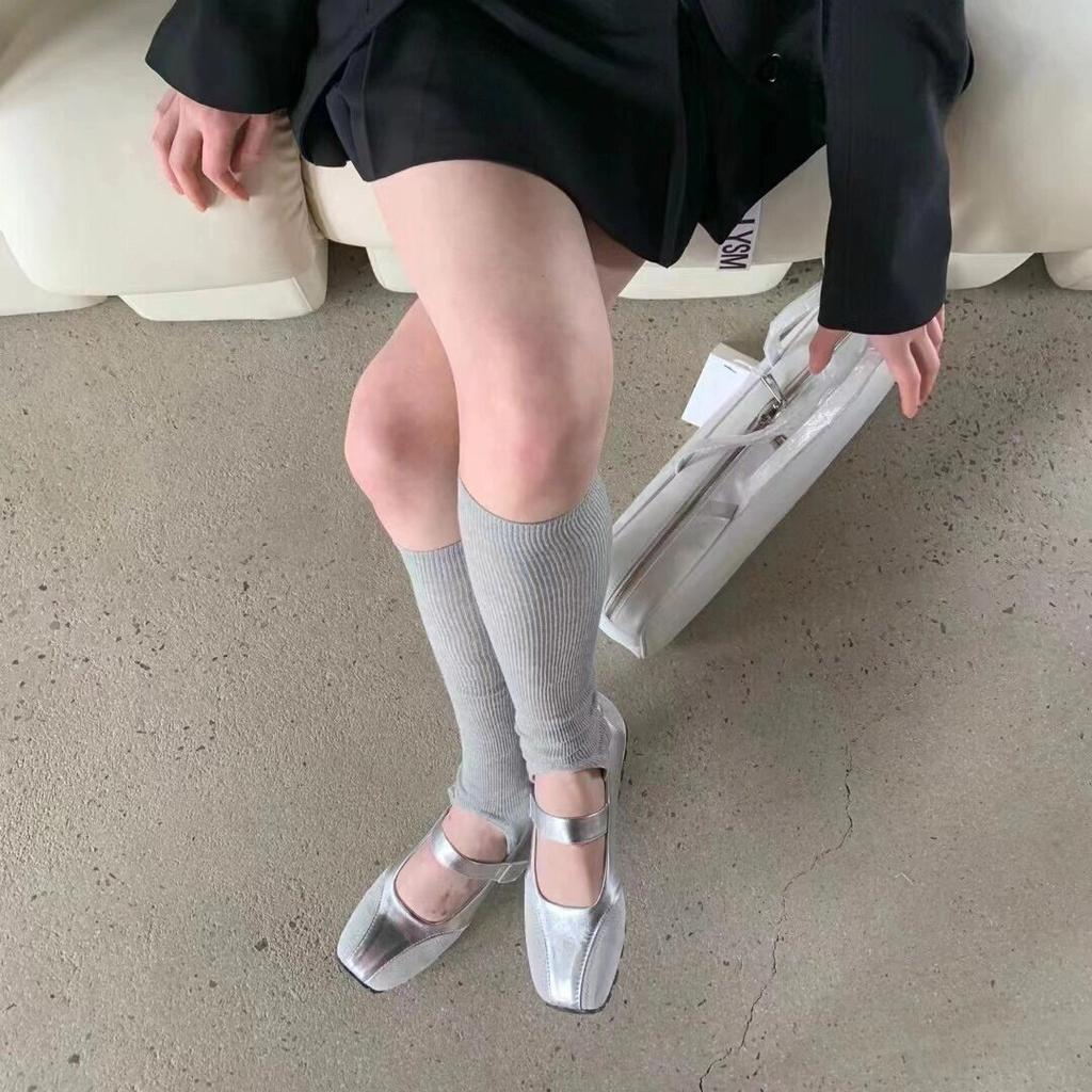 Sheepskin version~ Korean version of spring new leather silver light mouth with single shoes women's square head thick sole Mary Jane women's shoes
