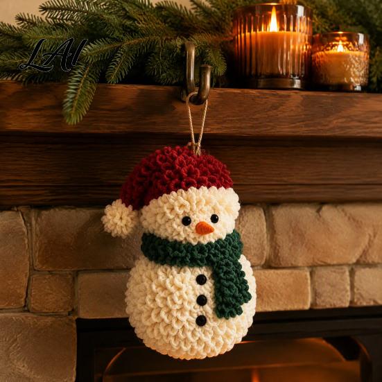 Keepsake Ornament Crafts Fabric Poke Art Christmas Kit DIY 3D Santa Tree Craft Handmade Hanging Ornaments Snowman Gingerbread Man for Holiday Mantel