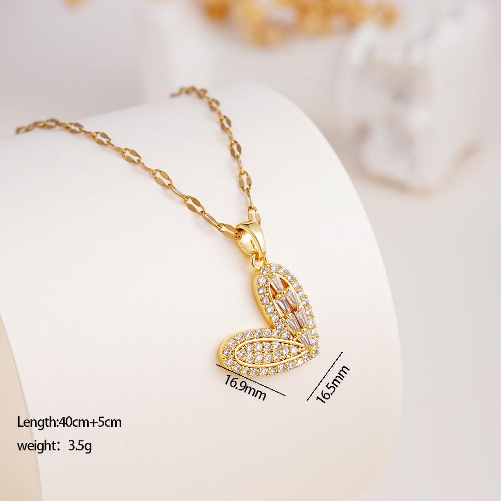 Luxury Fashion Bling Zircon Star Heart Pendant Necklace for Women Men Cool Stainless Steel Chain Jewelry Accessories Gifts