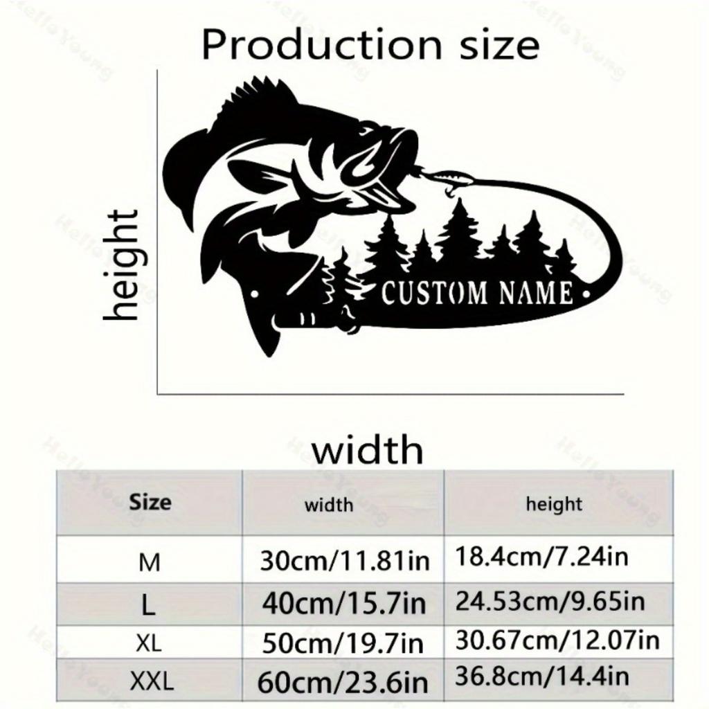 Customizable Metal Sign Fish Silhouette Wall Art Iron Hollow Craft Home Door Decor