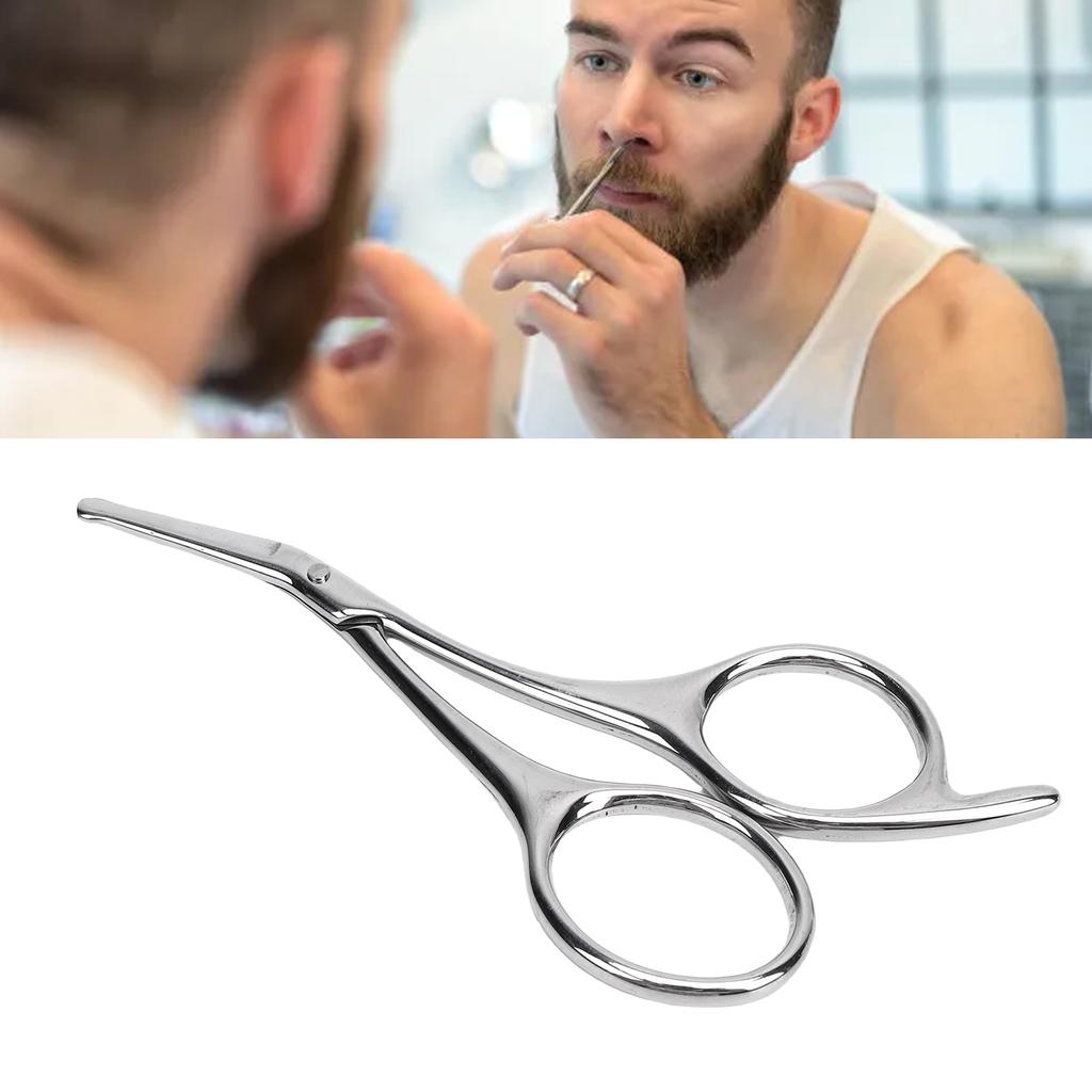 Small Grooming Scissors Stainless Steel Ergonomic Design Rounded Tip Small Nasal Hair Scissors for Eyebrow