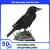 MOC Smart Crow Mattoncino Modello Uccello Intelligente Set di Assemblaggio DIY Base Rocciosa con Mattoncini Giocattolo per Bambini Collezione Regalo