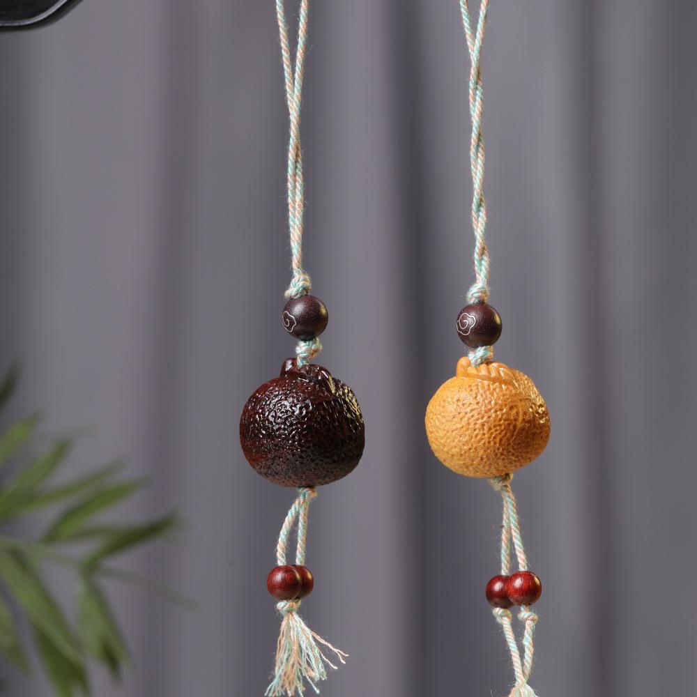 Sandalwood Cute Cartoon Chestnut Garlic Pendant Phone Strap Keychain