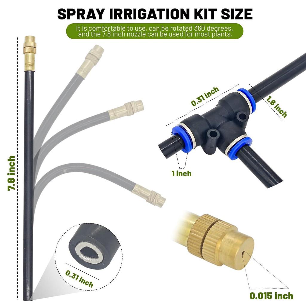 Adjustable Atomizing Nozzle Set for Irrigation, Cooling, and Humidification
