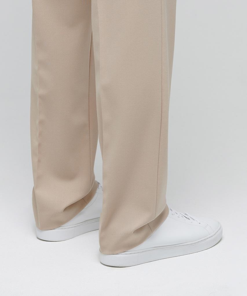 Musinsa Standard Lightweight Semi-Wide Hidden Elastic Waist Slacks [Beige]