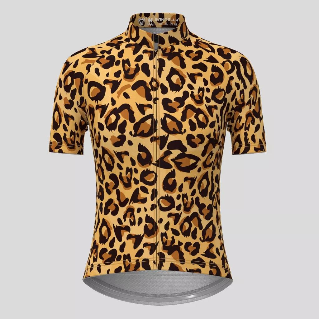 Îmbrăcăminte Ciclism Femei 2026 Imprimeu Leopard Gradient Set Tricou Ciclism de Vară Femei Respirabil Mânecă Scurtă Îmbrăcăminte Bicicletă de Munte