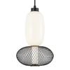 Lampa Wisząca Nowoczesna Czarna Szklany Klosz Druciana Elipsa Do Salonu Sypialni Ciepła Barwa Led 15W Arame Milagro