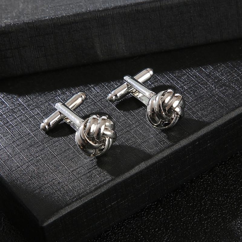 Twist Knot Cufflink Classic Shirt Cuff Buttons Alloy Men Grooms Cufflink Studs Luxury Charm Shirt Fashion Jewelry