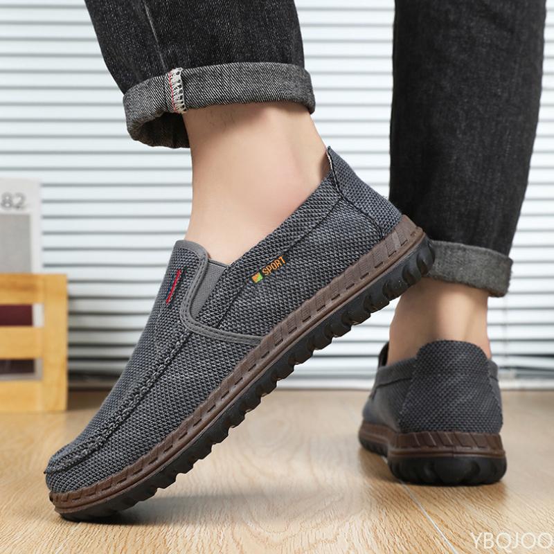 Casual Men's Single Shoes Spring and Autumn New Style Fabric Breathable Wear-resistant Shallow Mouth Casual Sports Men's Shoes