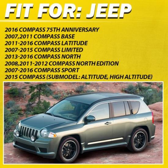 For 2007-2016 Jeep Compass Outside Outer Exterior Door Handle Rear Left Side LH