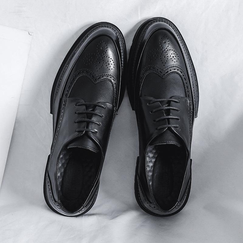 Brock casual leather shoes men's Korean version youth with suit leather shoes best man shoes business dress men's shoes PX16-R