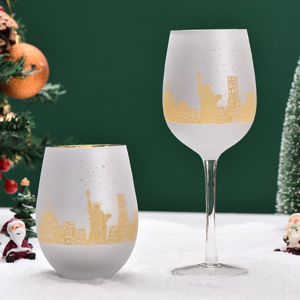 2Pcs/Lot, Electroplated engraved glass red wineglass, Colorful goblet, Whisky wine-glass, Creative egg cup, Bar home beer mug