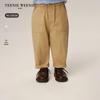Teenie Weenie Kids Little Bear Boys' Embroidered Cotton Carrot Trousers