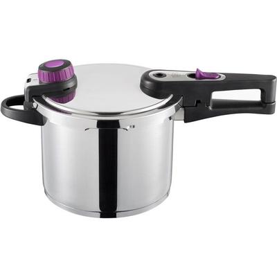 Olla a presión - Inducción - - SYSTEM PLUS - 6 L - Ø 22 cm - Acero inoxidable macizo 18/10 - Cesta y soporte incluidos