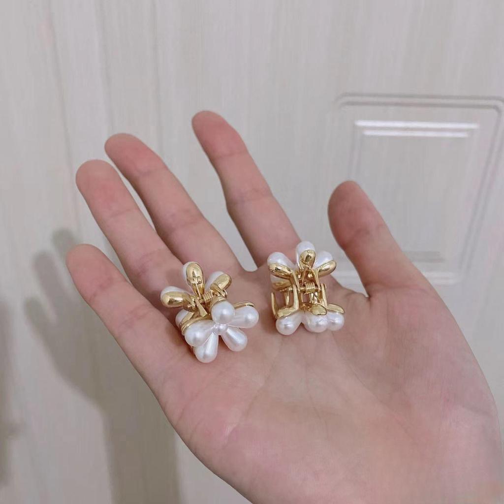 Vintage Pearl High Ponytail Clip - Anti-Sag Geometric Hairpin Holder