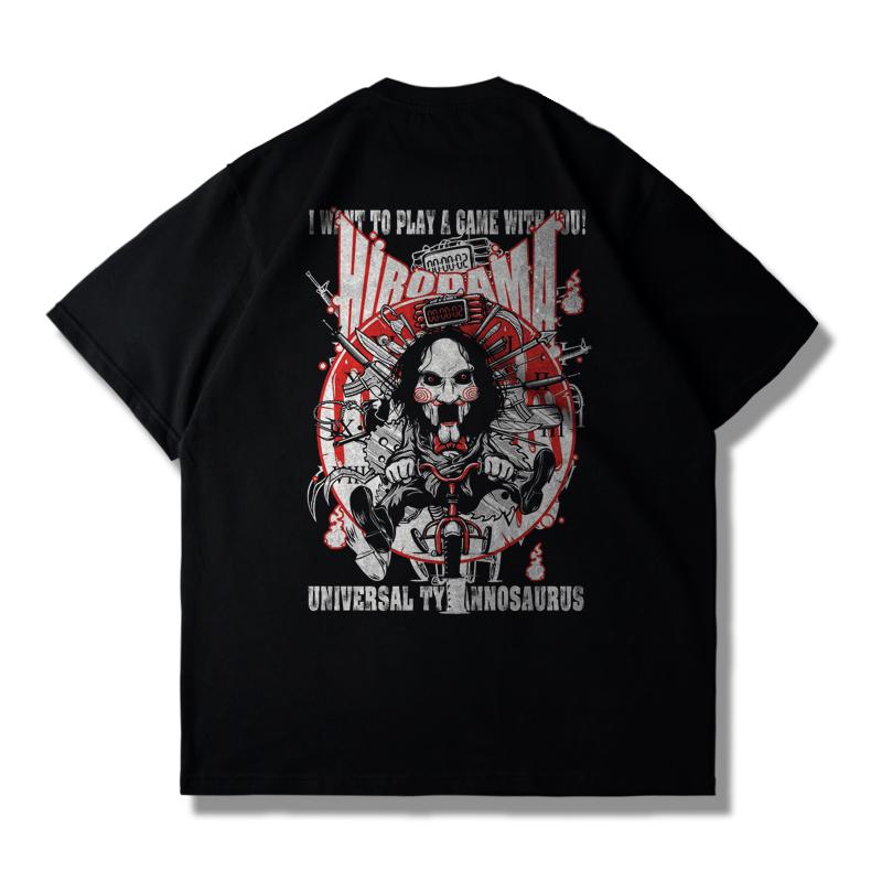 2025 Horror Movie Chainsaw Horror Billy Short Sleeve T-shirt Men's and Women's Clothing Pure Cotton High-quality Luxury Brand