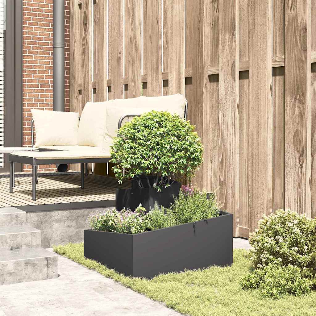 Garden Planter Black 60 X 60 X 50 Cm Cold Rolled Steel