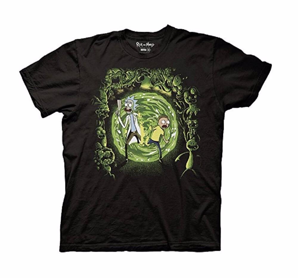 Rick And Morty Portal And The Monsters Adult T-shirt M