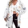 2025 Autumn/Winter European American Women's Printed Long Sleeve Fashion Cardigan Knit Jacket