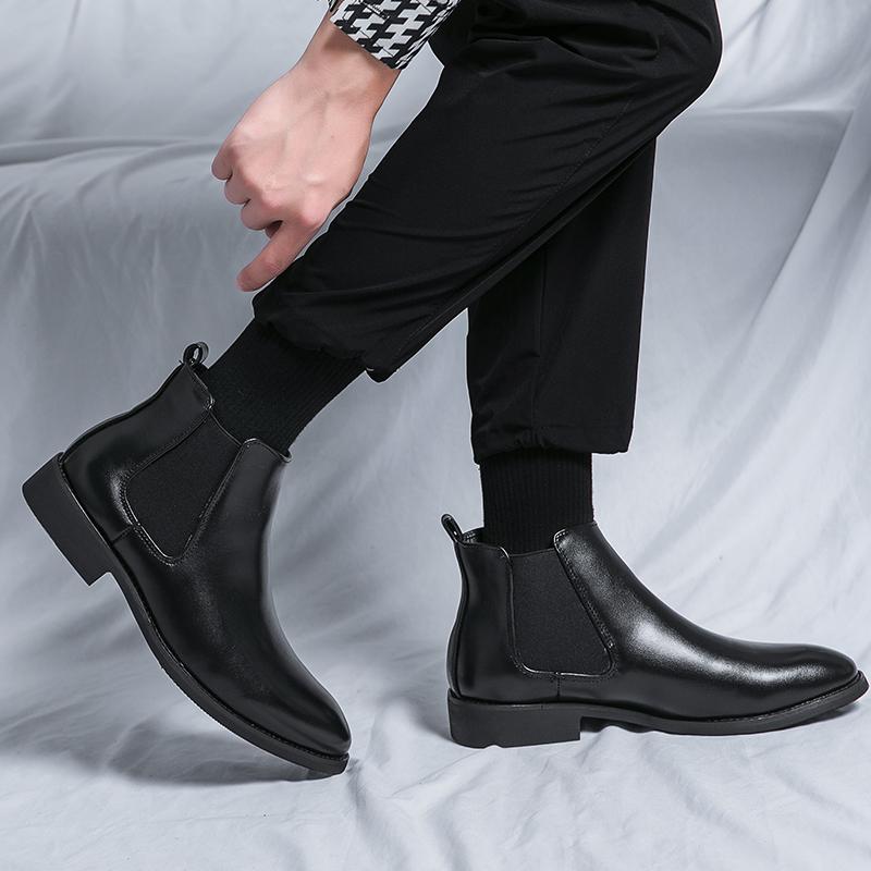 Men's casual British style ankle boots High tops Men's classic vintage leather Chelsea boots Men's fashion ankle boots