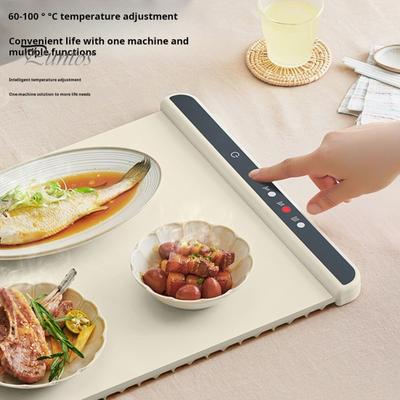 Food Warming Mat Silicone Electric Warming Tray with 3 Level Temperature Quick Heating Anti-Scalding Edges Foldable Buffet Hot Plates Heat Pad for