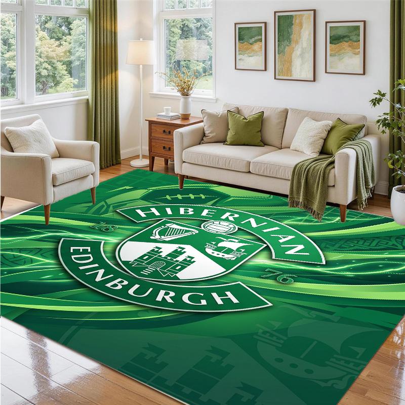 Hibernian FC Design Crystal Velvet Rug Soft Decorative Mat for Bedroom Entrance