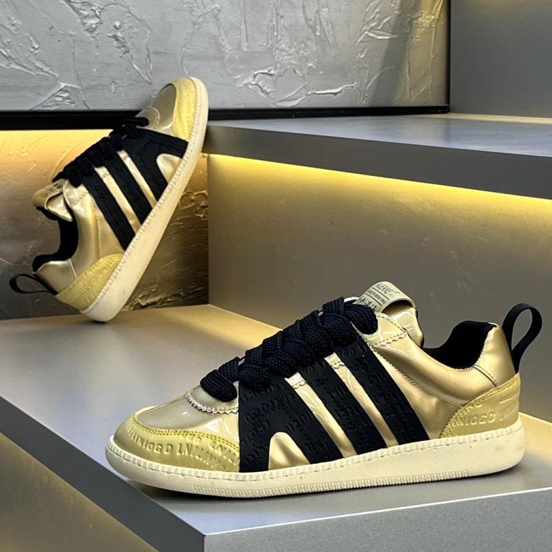 

Shoes autumn leather surface breathable lace-up tide casual shoes sports shoes aj 38 leather shoe size золотой
