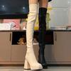 Feeling Waterproof Table Boots Design Knee High Boots High Heel Thin Boots Niche