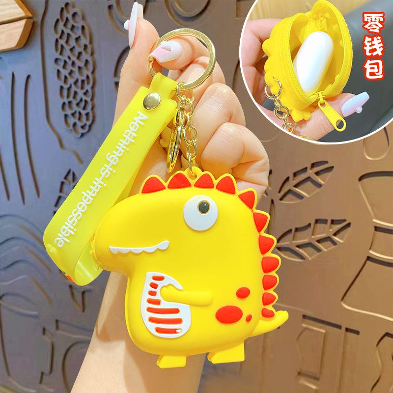 Japanese Cartoon Bared Teeth Dinosaur Change Bag Silicone Bag Portable Oblique Span Shoulder Bag Girls Change Bag