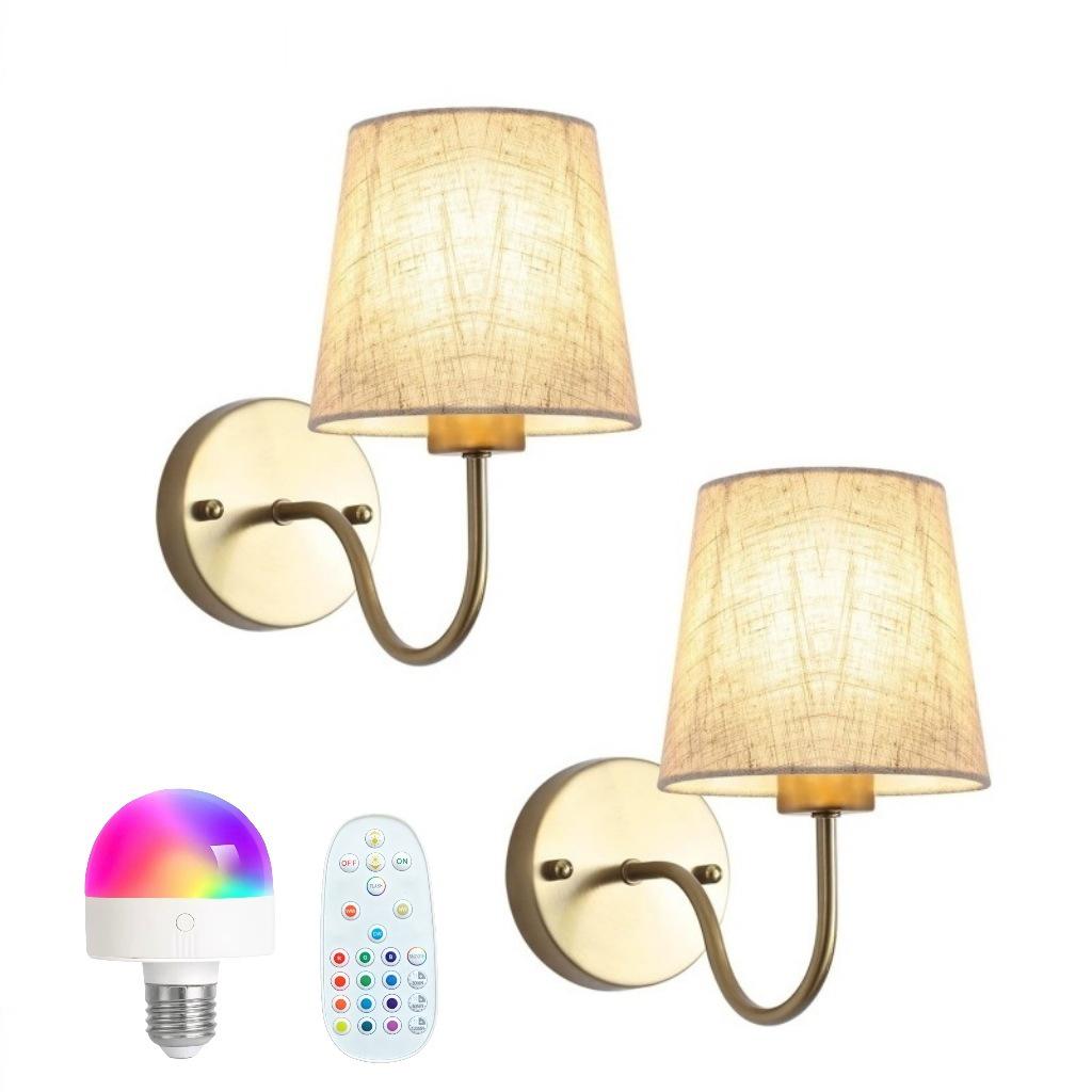 Cross-border Wireless RGB Remote Wall Lamp, American Style for Living Room, Hallway, Hotel Bedside.