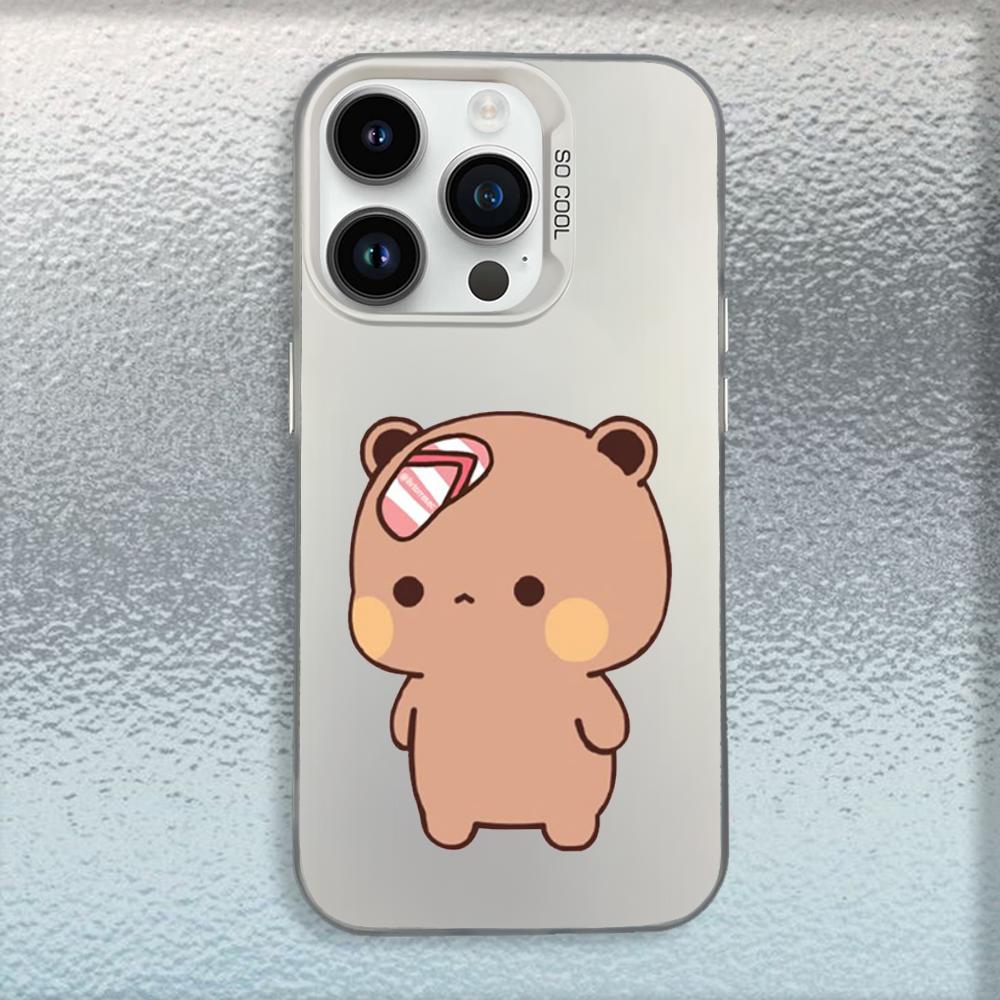 Sevimli BuBu DuDu Telefon Kılıfı iPhone 16,15,14,13,12,11,Mini,Pro,MAX İçin Beyaz Mat Darbeye Dayanıklı Kılıf