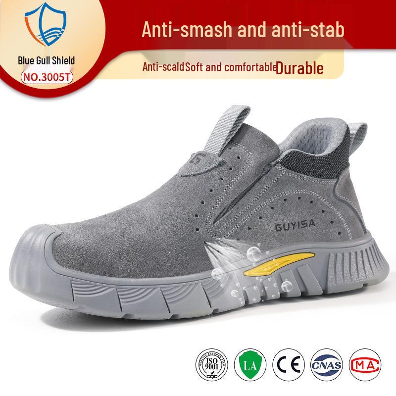 Breathable Men’s Fireproof, Anti-Smash, Anti-Puncture Safety Shoes - Comfortable, Wear-Resistant, Non-Slip Work Shoes for Welders