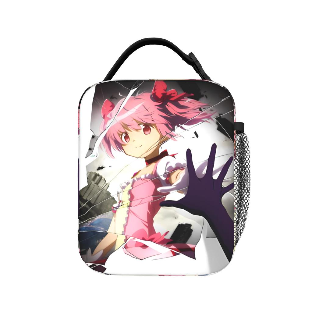 Anime Puella Magi Madoka Magica Insulated Lunch Bag Thermal Bag Reusable,Meal Container Comic Large Tote Lunch Box Food Handbags