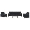 Vidaxl 3-Cz. Relaxation Set With Cushions, Black, Velvet