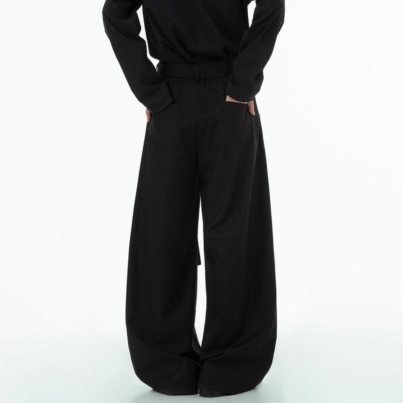 Dream Made Amber Flowing Pleated Drape Effect Men's Trousers for Autumn and Winter, Straight Loose Wide-Leg Pants