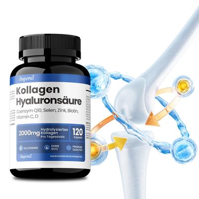 Colágeno Ácido Hialurônico – Cápsulas de Colágeno 2000 mg com Biotina, Coenzima Q10, Zinco, Selênio, Vitamina C, Vitamina D
