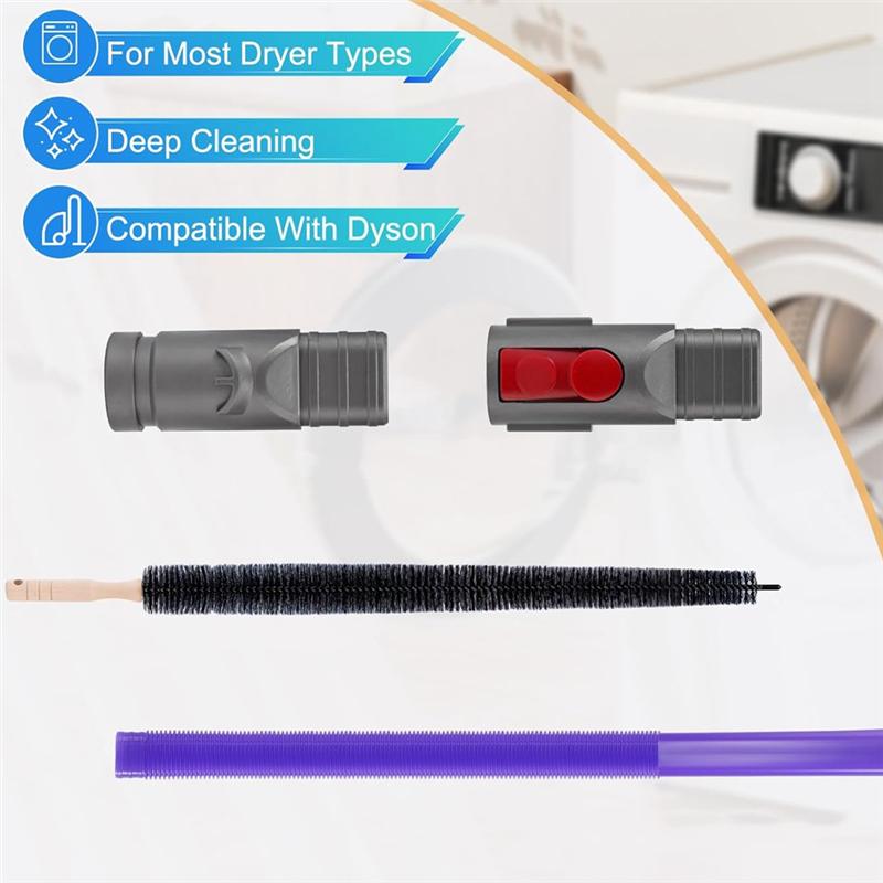 

Dryer Vent Cleaner Kit For Dyson V7 V8 V10 V11 V12 V15 V6 DC58 DC59 DC61 DC62 Flexible Dryer Vacuum Hose Attachment