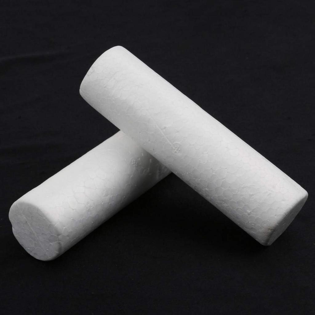 50-Pack 10x4cm Mini White EPS Hard Foam Rod/Cylinder Craft