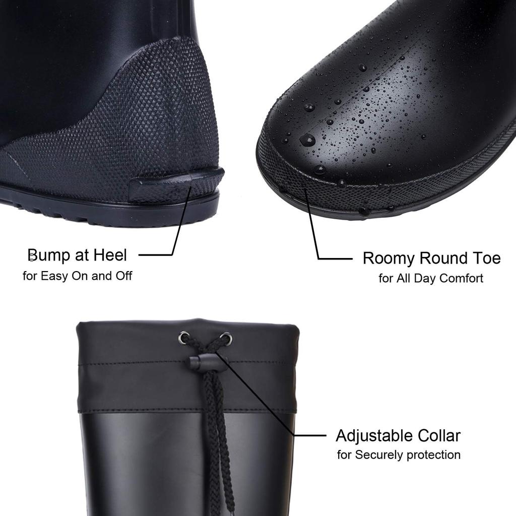 Fashion Crestar Mid Calf Rain Boots For Women Fashion Collar Gardening Boots Outdoor Ultra Lightweight Portable Waterproof Garden Shoes