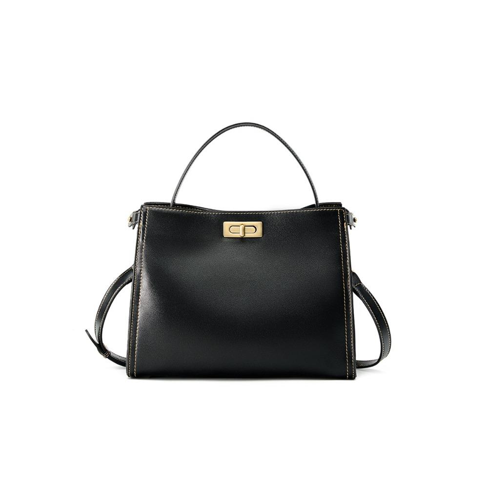 

Простая роскошная сумочка из коровьей кожи, женская сумка через плечо, модная сумка-мессенджер чёрный