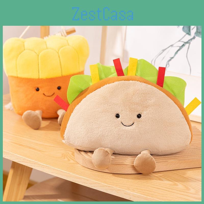 Vegetable Plush Mood Toy Sandwich French Fries Pizza Taco Stuffed Doll 2628cm