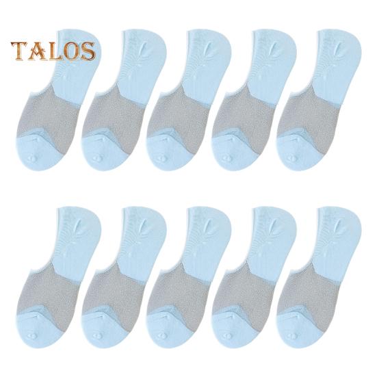 

10 пар женских блестящих носков-лодочек, невидимые прозрачные шелковистые носки, прозрачные, блестящие, ультратонкие носки для весны и лета синий