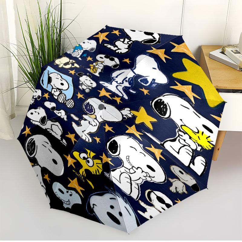 Snoopy Print Automatic Open Close Umbrella, Portable Foldable Umbrella, for Outdoor Commute Camping Trip, Ideal Birthday Gift