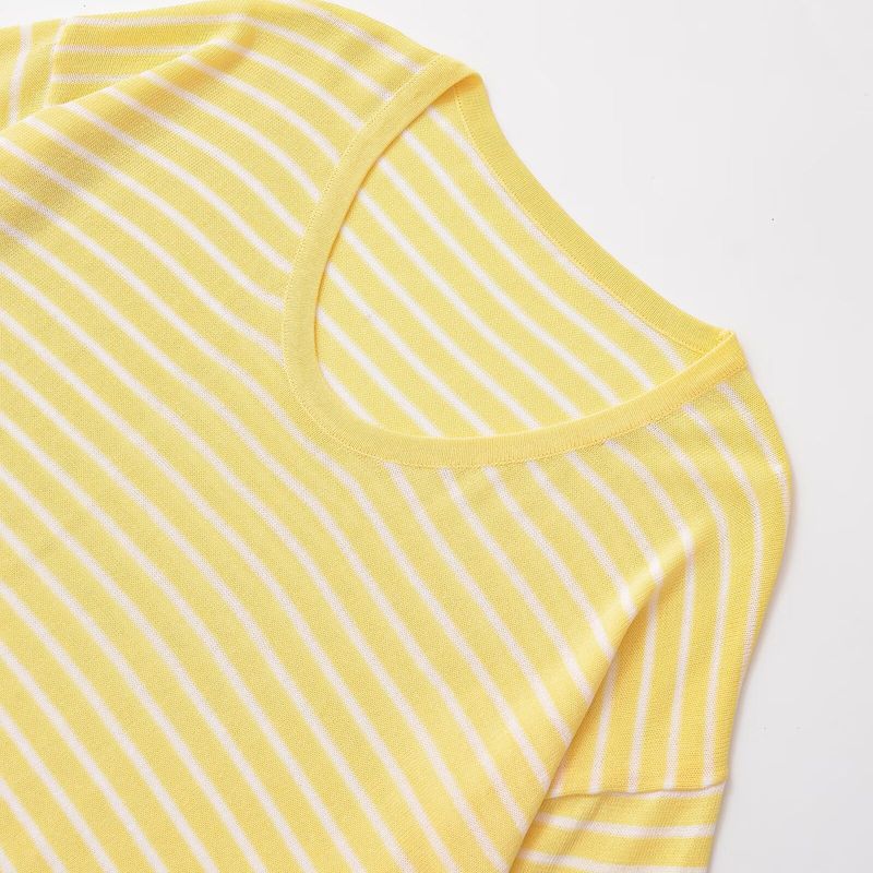 Kaslead New Arrival Women's Clothing Fashion Style Short Sleeve V Neck Knitted Loose Comfortable Top 1509011 047