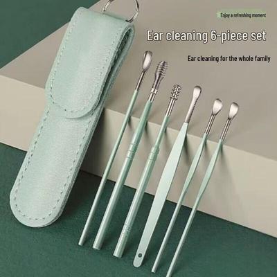 GUAIKEAI Professional Stainless Steel 6-Piece Ear Pick Set