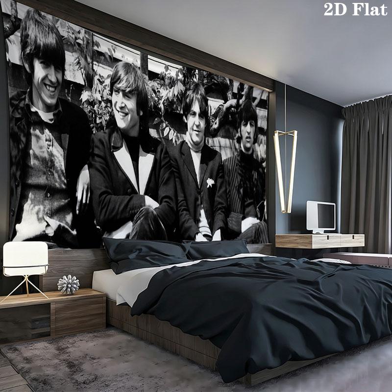 Fab Four Wall Tapestry, Aesthetic Printed Fabric Blanket, Suitable for Bedroom, Living Room, and Home Decor.