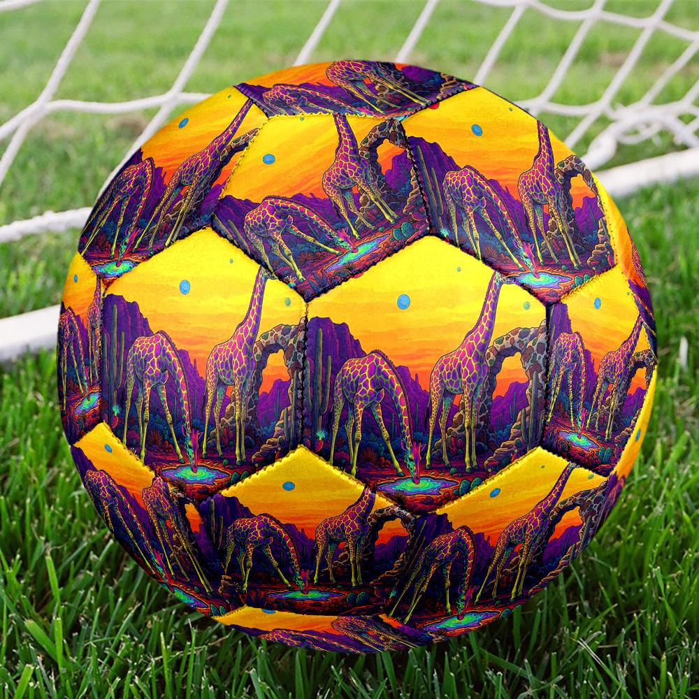 1pc Giraffes Desert Theme Soccer Ball Football, Size 5, Lightweight PVC, Outdoor Training Soccer Ball,Sports Gift T61497