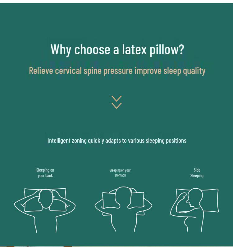 Thailand Natural Latex Neck Support Pillow for Home and Dorm - Massage & Sleep Aid